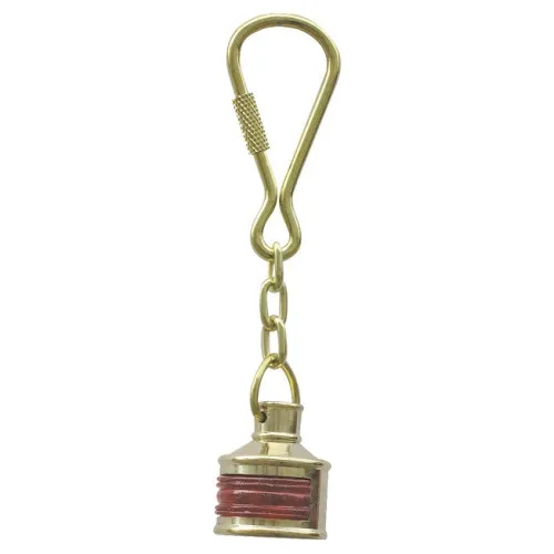 Backbordlampe-Schlüsselanhänger aus Messing