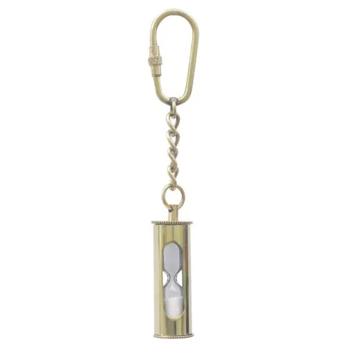 Sanduhr-Schlüsselanhänger aus Messing 1,6 x 5,2 cm