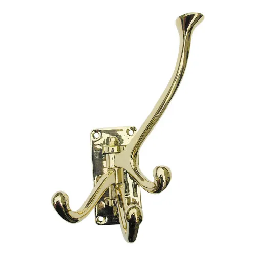 Kleiderhaken 4-fach Wandhaken aus Messing 4 x 8 cm