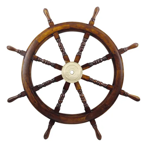 Steuerrad aus Holz/Messing