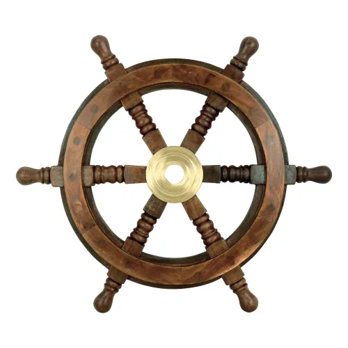 Steuerrad aus Holz/Messing 33 cm