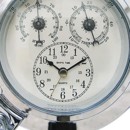 Uhr, Thermo- & Hygrometer im Bullauge – weitere Ansicht