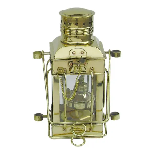 Cargo-Lampe mit Petroleumbrenner Schiffslampen aus Messing 25 cm