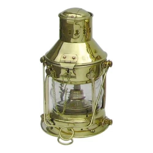 Ankerlampe mit Petroleumbrenner Schiffslampen aus Messing 24 cm