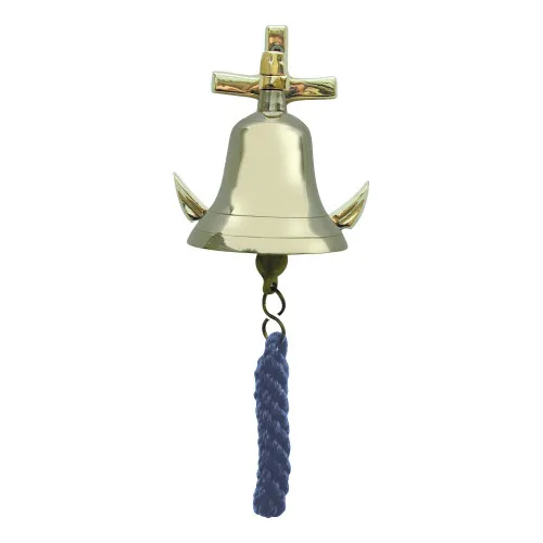 Glocke mit Anker Wandglocke aus Messing 10 x 12 cm