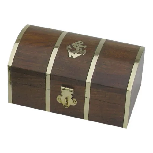 Schatztruhe Schatulle aus Holz/Messing 14 x 8 cm