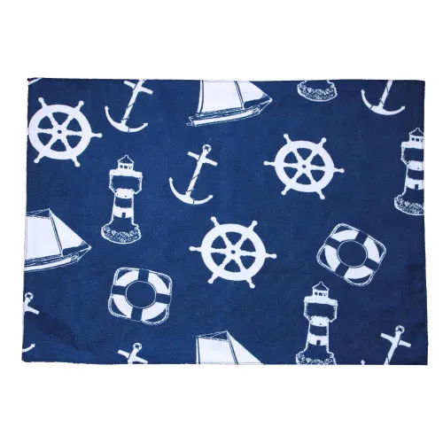 Platzset - Maritim Esstisch aus Baumwolle 48 x 33 cm blau/weiß