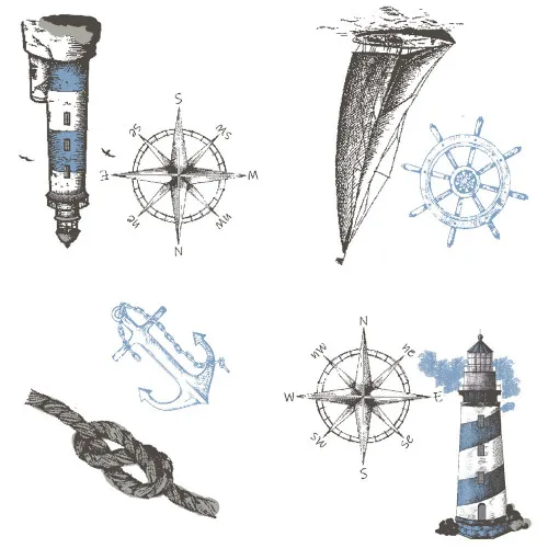 Detailansicht von Servietten - Leuchtturm