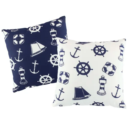 Kissen - Maritim aus Baumwolle 40 cm blau/weiß