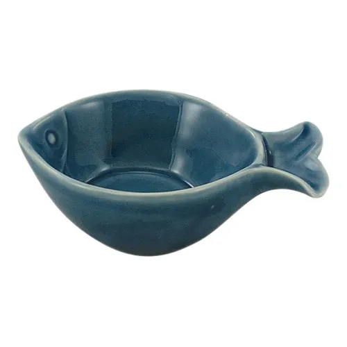 Schale - Fisch aus Steingut lackiert 13,5 x 9 cm