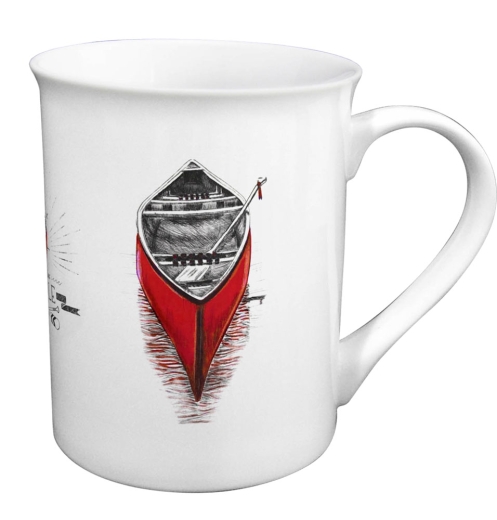Tasse/Kaffeebecher - rotes Boot in Geschenkbox