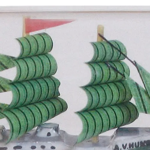 Flaschenschiff - A.v.Humboldt – Detail der Oberfläche