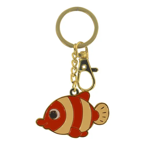 Schlüsselanhänger - Clownfisch aus Zink emailliert 5 x 3 cm goldfarben/emailliert