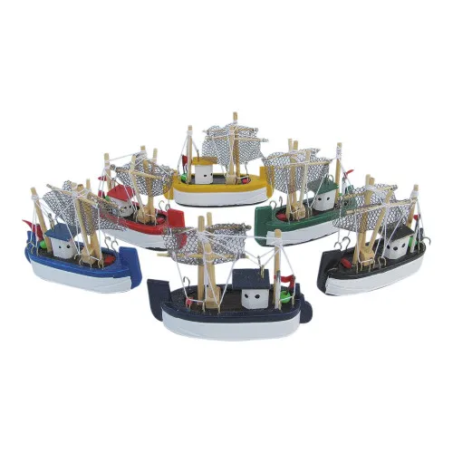 Krabbenkutter Modellschiff aus Holz 8 cm