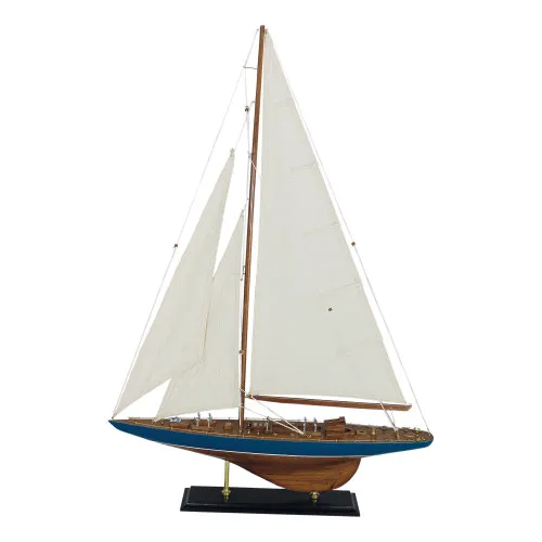 Segel-Yacht Modellschiff aus Holz/Stoffsegel 69 x 88 cm