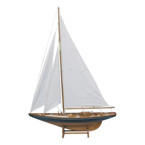 Segelyacht Modellschiff aus Holz 75 x 112 cm