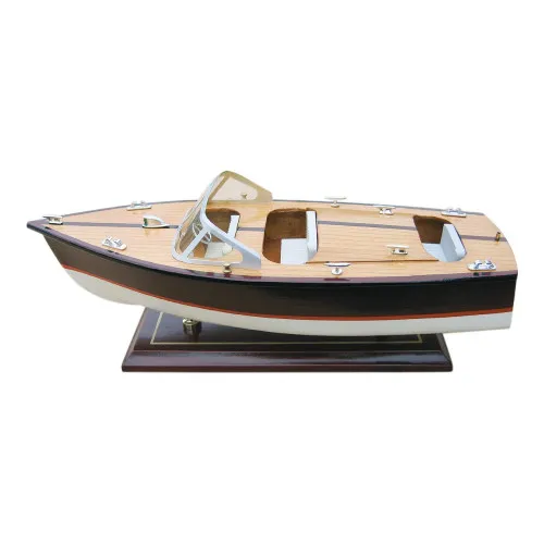 Italienisches Sportboot Modellschiff aus Holz 35 x 13,5 cm