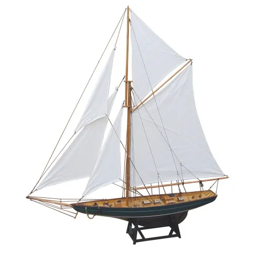 Segel-Yacht Modellschiff aus Holz 85 x 92,5 cm