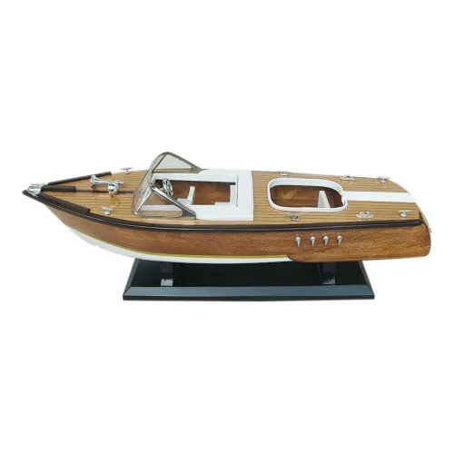 Italienisches Sportboot Modellschiff aus Holz 50 x 15 cm