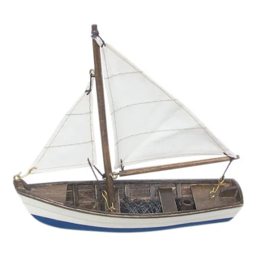 Fischerboot aus Holz 16 x 14 cm