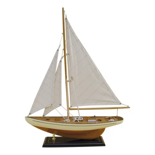 Segel-Yacht Modellschiff aus Holz 40 x 54 cm