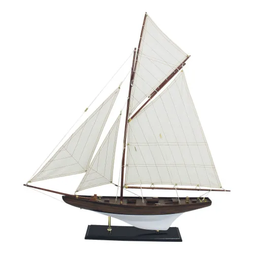 Segelyacht Modellschiff aus Holz 70 x 72,5 cm