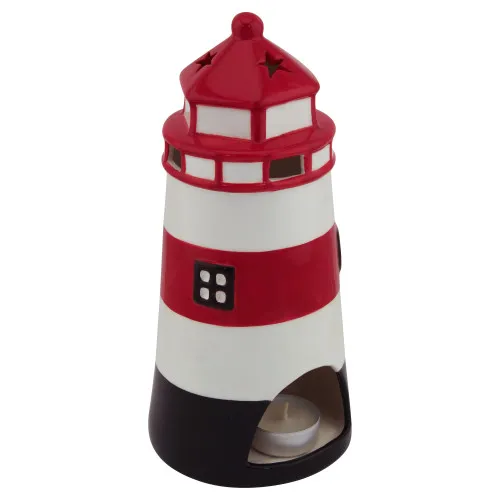 Detailansicht von Leuchtturm mit Teelicht