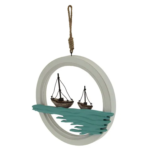 Detailansicht von Wand-Deko - Boote im Ring