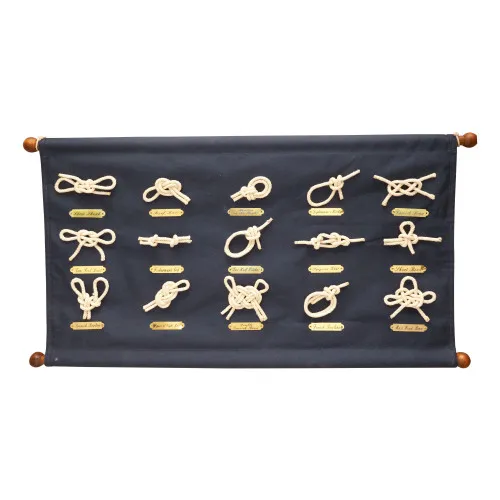 Knoten-Wandbehang Knotenbild aus Holz/Segel 68 x 37 cm