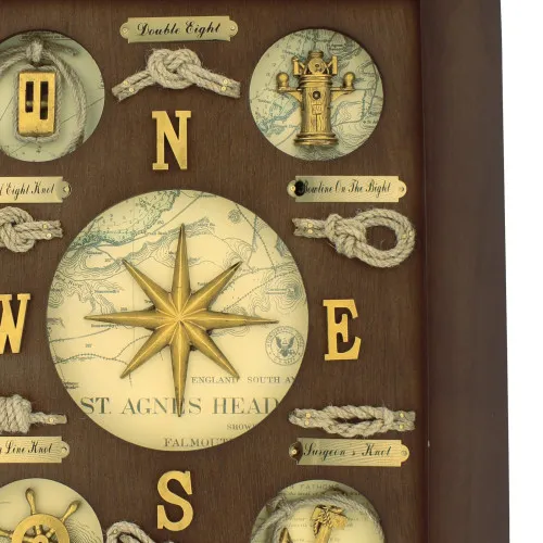 Knotentafel - Windrose & Knoten in Nahaufnahme