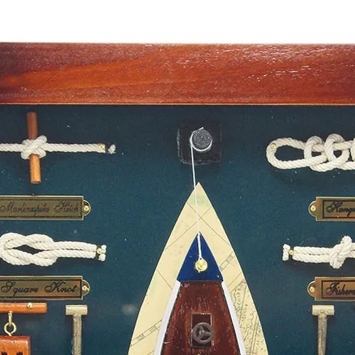 Knotentafel hinter Glas Englisch – Detail der Oberfläche