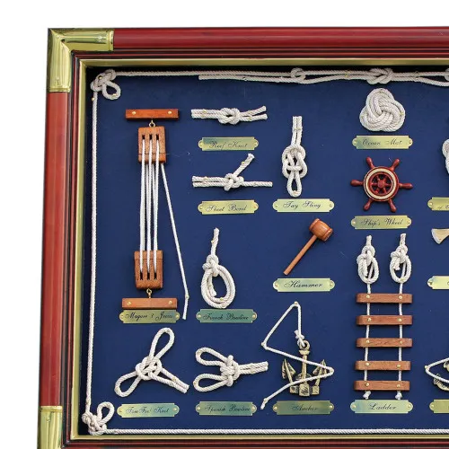 Detailansicht von Knotentafel hinter Glas