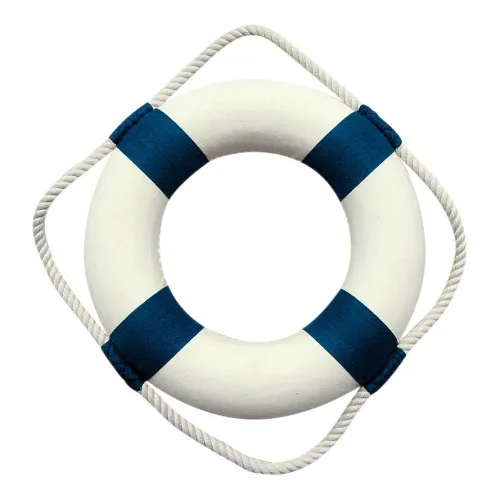 Rettungsring aus Styropor/Stoff blau/weiss