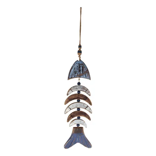 Wand-Deko - Grätenfisch Wanddeko aus Holz/Metall 12,5 x 62,5 cm