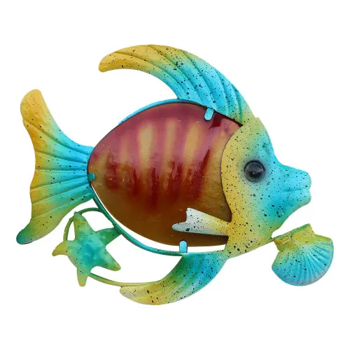 Fisch Wandhänger / Wanddeko aus Metall/Glas 23 x 19 cm