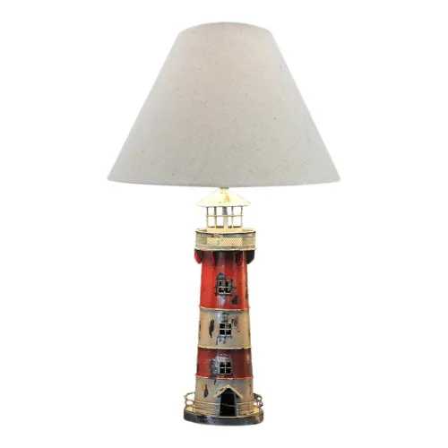 Lampe-Leuchtturm Schirmlampe aus Holz/Metall 30 x 55 cm