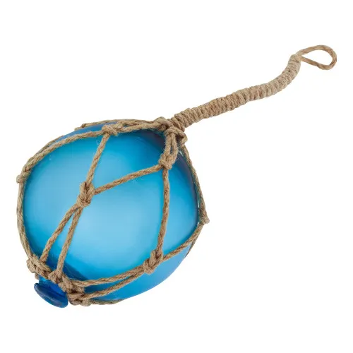 Fischerkugel aus Glas/Tau meeresblau