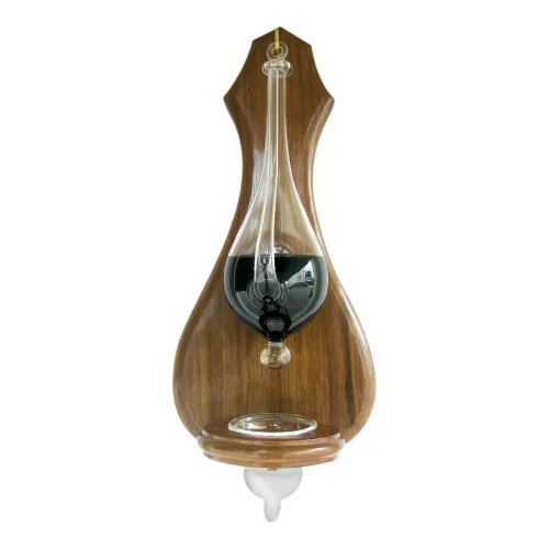 Wetterglas Tropfenfänger Wetterstation aus Holz 15 x 36 cm