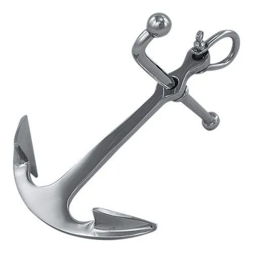 Stockanker aus Messing vernickelt 9,5 x 13 cm