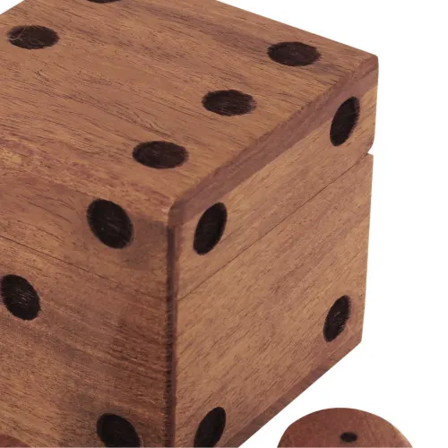 Würfel-Box mit 6 Würfeln in Nahaufnahme