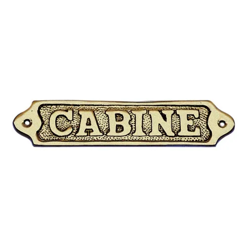 Türschild CABINE Türbeschlag aus Messing 14,5 x 3,5 cm