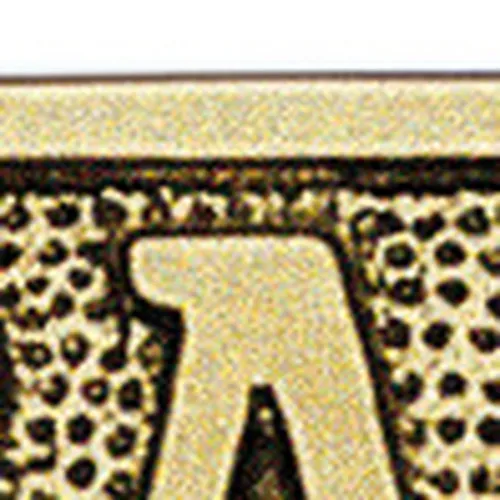 Türschild BAIN – Detail der Oberfläche