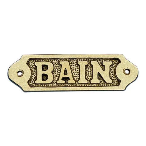 Türschild BAIN Türbeschlag aus Messing 11 x 3,5 cm