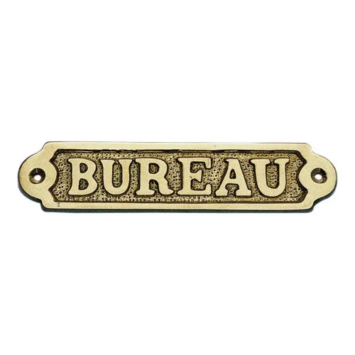 Türschild BUREAU Türbeschlag aus Messing 14,5 x 3,5 cm