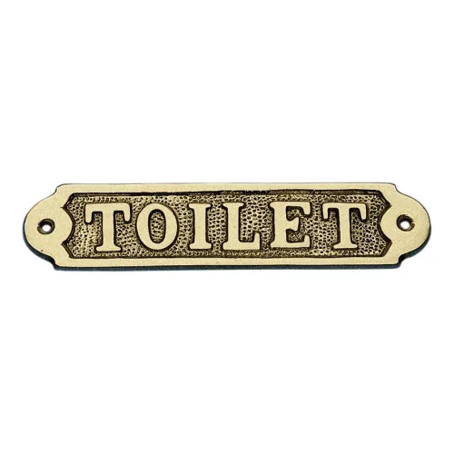 Türschild TOILET Türbeschlag aus Messing 15 x 3,5 cm