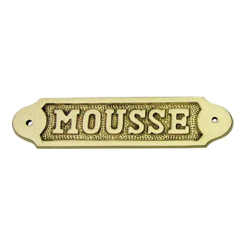 Türschild MOUSSE Türbeschlag aus Messing 15,5 x 3,5 cm