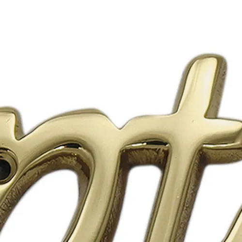 Türschild Schrift Captain – Detail der Oberfläche
