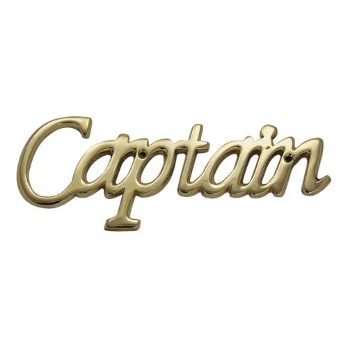 Türschild Schrift Captain Türbeschlag aus Messing