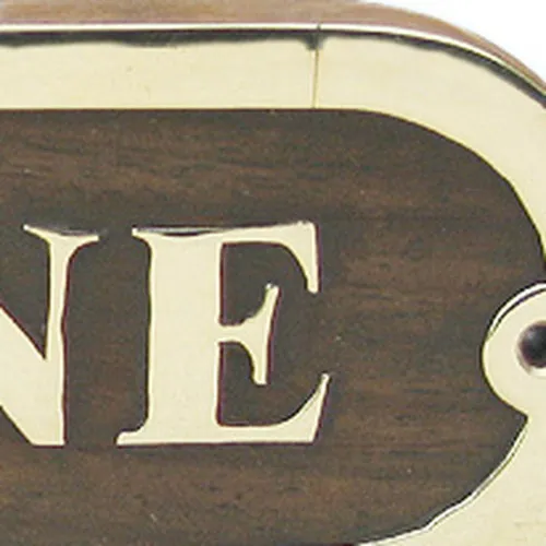 Türschild CABINE in Nahaufnahme
