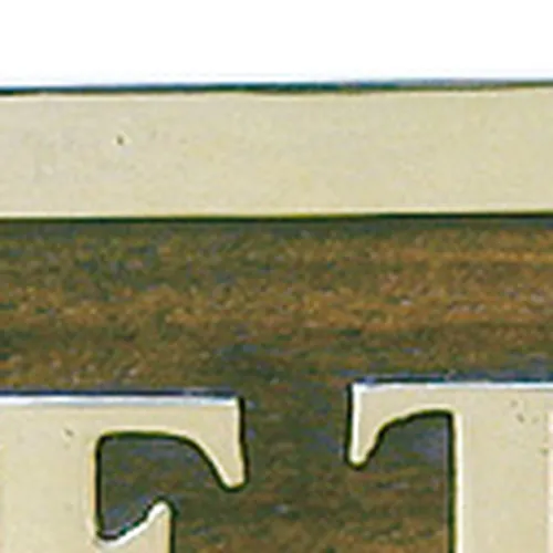 Türschild TOILETTES – Detail der Oberfläche